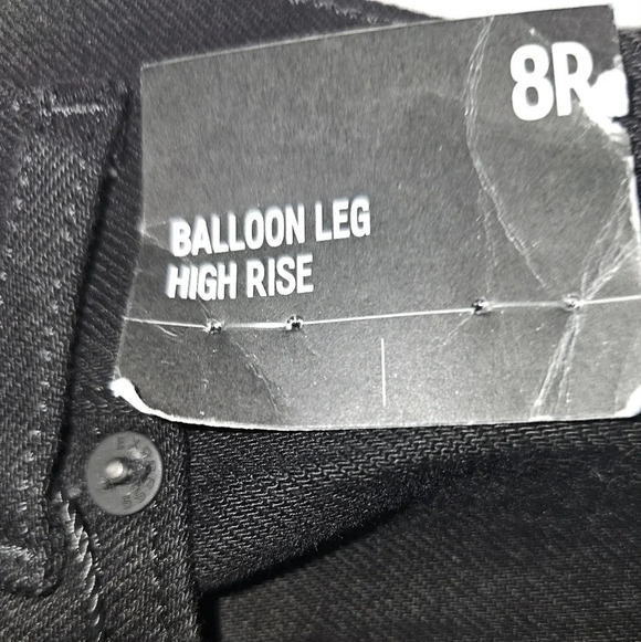 High Waisted Black Balloon Leg Jeans - Picture 3 of 6